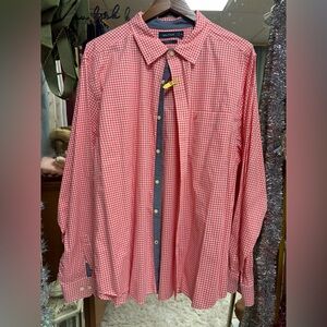 Men's Red Gingham Button-Up Shirt